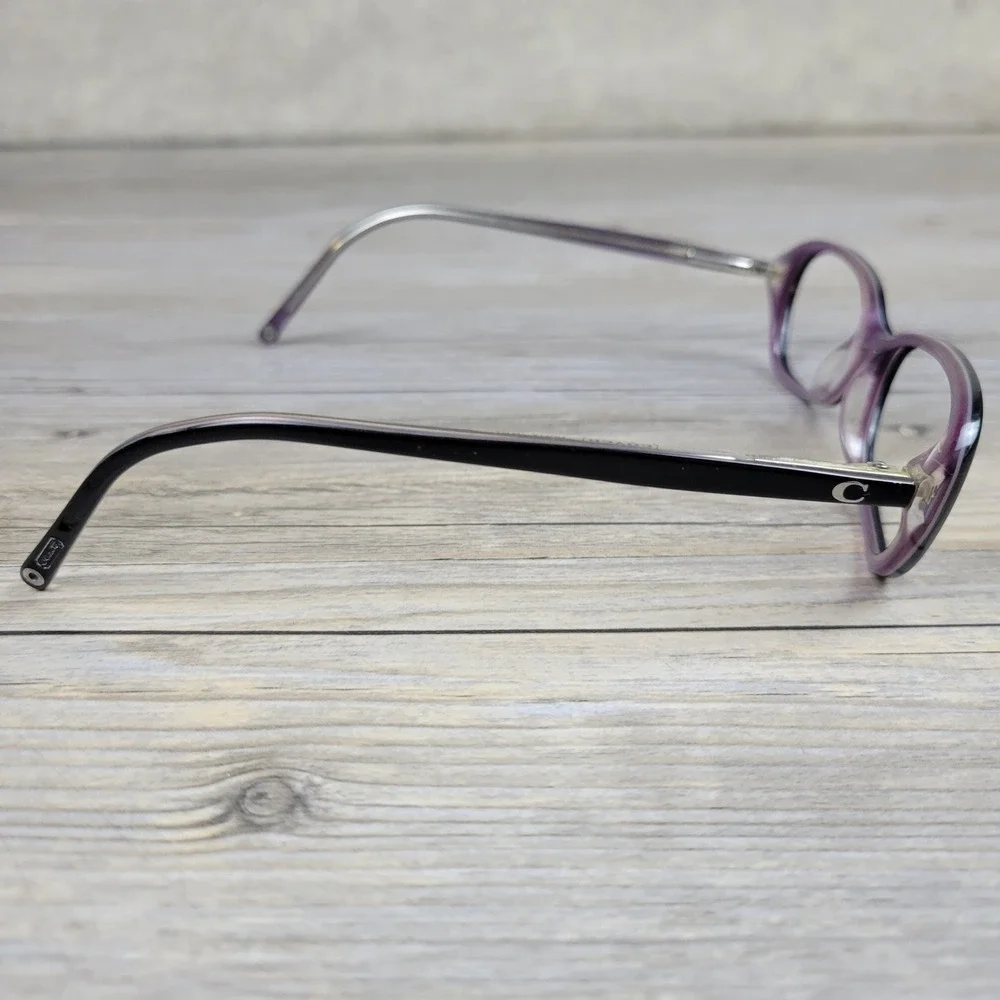 Coach Eyeglasses Holly (504) Black Purple Oval Frames Womens 50-16-135